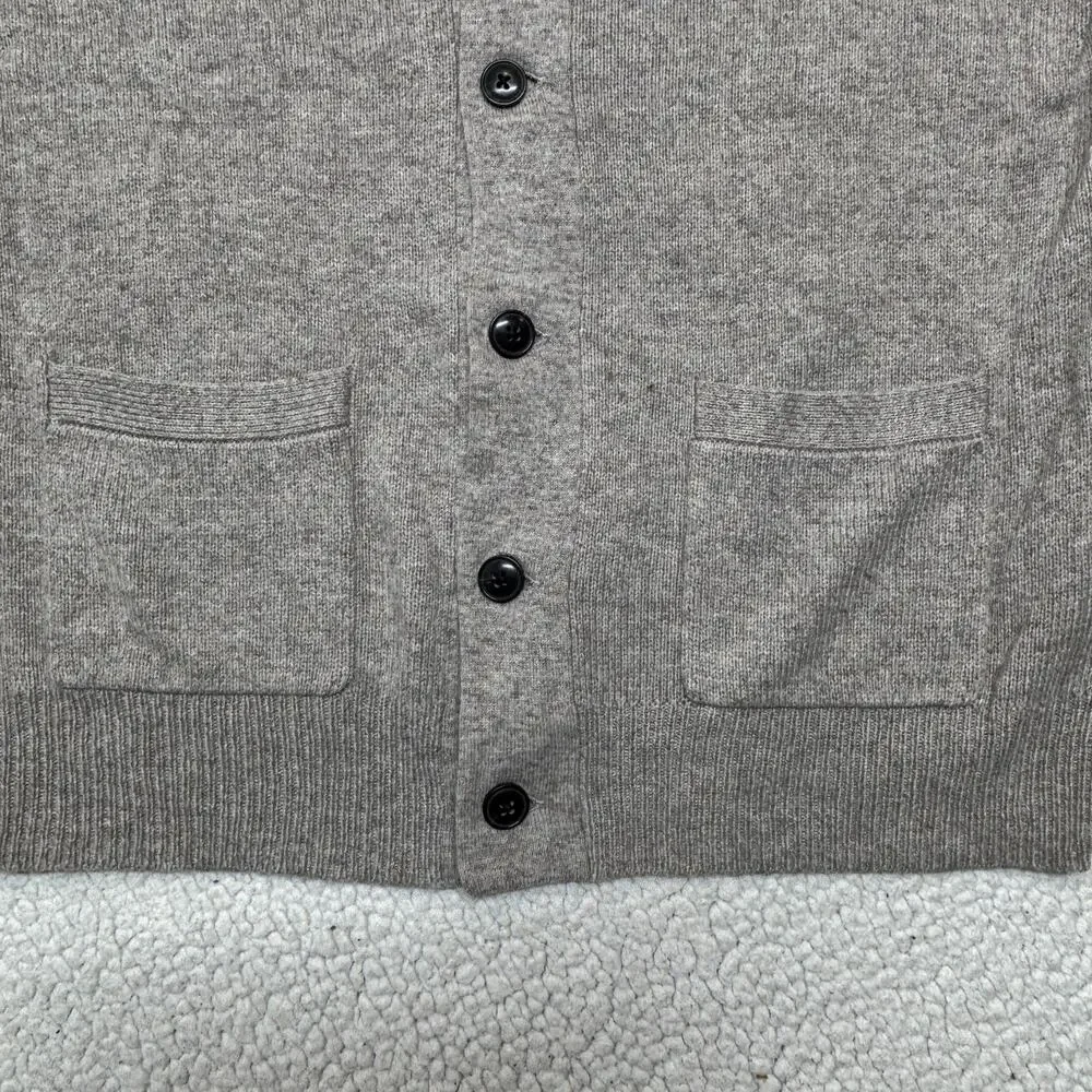 J. Crew Cardigan Large Mens Gray Merino Wool Blend Slim Softspun Sweater E0511